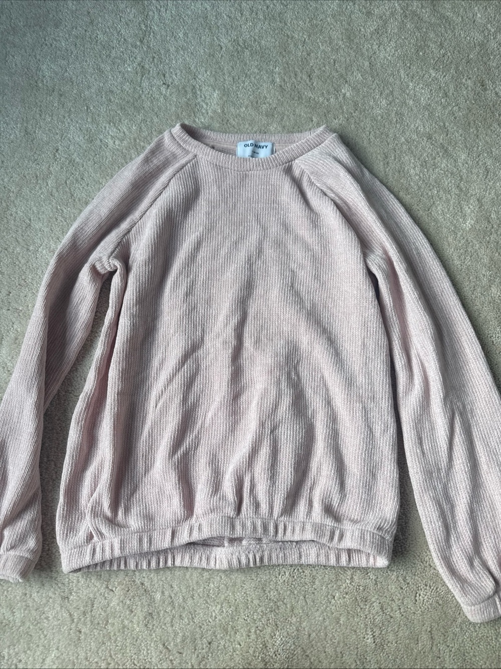 Old Navy Ribbed Crewneck Sweater in Pale Pink